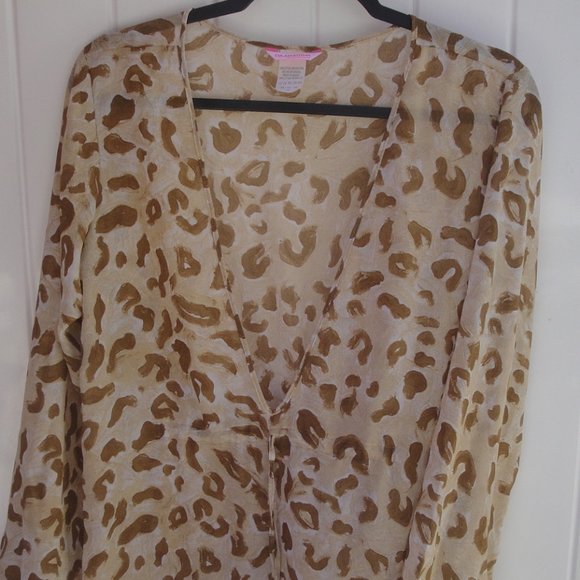 Cia Maritima Beach CoverUp Med Made in Brazil Gold Animal Print - Picture 2 of 3
